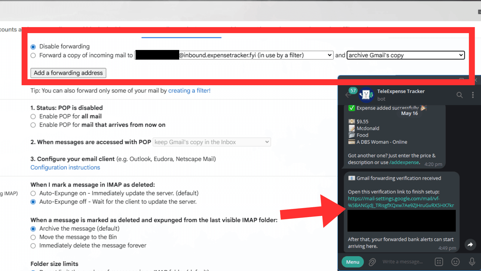 Approve it from Telegram